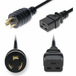 AddOn 10ft NEMA L5-20P Male to C19 Female Twist-Lock Compatible Industrial Grade 12 AWG 125V at 20A PVC SJT Service Junior Thermoplastic Black Power Cable