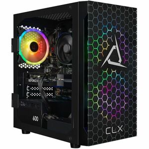 CLX SET TGMSETRTA5500BM Gaming Desktop Computer AMD Ryzen 5 8400F 32 GB 2 TB PCI Express NVMe SSD Mini-tower Black Intel Chip Windows 11 Home 64-bit NVIDIA GeForce RTX 5060 8 GB GDDR7 Wi-Fi 6E 600 W