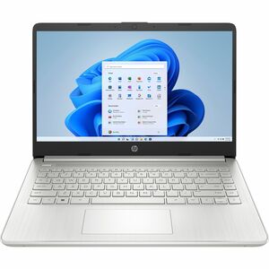 HP 14-d3000 14-dq3875nr 14" Notebook HD Intel Pentium Silver N6000 4 GB 64 GB Flash Memory Natural Silver Refurbished Intel Chip 1366 x 768 Windows 11 Home in S mode Intel UHD Graphics Front Camera/Webcam 12 Hours Battery Run Time  AJ1U8UARABA