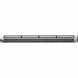 Cable Matters 1U 19-Inch 24-Port 10Gbps Cat6A Ethernet Patch Panel with Inline Keystone and Cable Management Bar, Rackmount or Wall Mount RJ45 Patch Panel