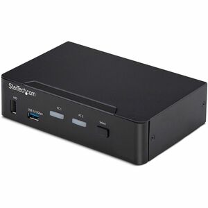 StarTech 2-Port DisplayPort KVM Switch, 4K 60Hz, DP 1.2, HDCP 1.4, EDID Management, 2-Port USB 3.0 Hub, TAA Compliant