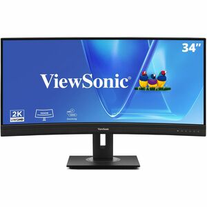 ViewSonic VG3456CA 34 Inch 1440p Ultrawide Docking Monitor Curved IPS Display for Smooth Home and Office Productivity Full Ergonomic Adjustability 100W USB-C RJ45 and HDMI Inputs
