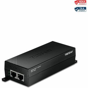 TRENDnet Gigabit PoE++ Injector TPE-116GI Supplies PoE 15.4W PoE+ 30W or PoE++ 60W Network A PoE Device Up to 100m328 ft NDAA & TAA Compliant Plug & Play Black