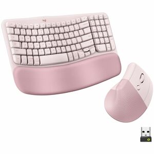 Logitech+Wave+Keys+%26+Lift+Vertical+Mouse+Ergonomic+Wireless+Keyboard+and+Mouse+Combo+with+Cushioned+Palm+Rest+Rose+920013612
