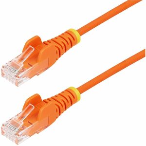 StarTech.com 9in Orange Slim CAT6 Ethernet Cable Slim Snagless RJ45 UTP LSZH 28AWG Bare Copper Slim Network Patch Cord Fluke Tested