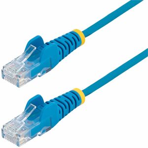 StarTech.com 9in Blue Slim CAT6 Ethernet Cable Slim Snagless RJ45 UTP LSZH 28AWG Bare Copper Slim Network Patch Cord Fluke Tested