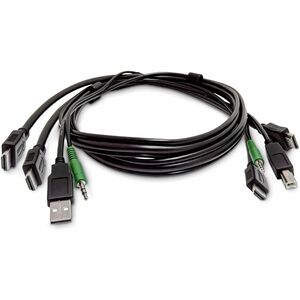 StarTech 6ft 1.8m Dual-HDMI KVM Cable USB 2.0 3.5mm Audio Universally Compatible Combo Cable for KVM Switches TAA SK2HDMMKVM06TAA