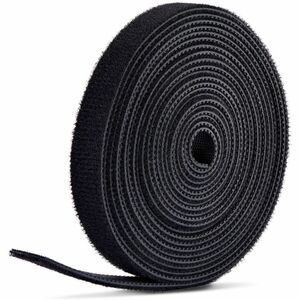 StarTech.com 75ft 22.8m Hook and Loop Roll 0.5in Wide Black Cut-to-Size Reusable Cable Ties Fastener Tape Adjustable Fabric Wraps