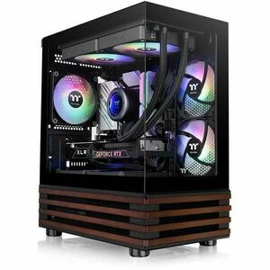 Thermaltake View 170 WS ARGB; Micro Chassis; Bottom Wood Trim; 3x120mm ARGB Lite Fans Included; 340mm GPU Clearance; 160mm Air Cooler Max Height; mATX/mITX; Black; CA-1Z4-00M1WN-WS