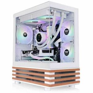 Thermaltake View 170 WS ARGB; Micro Chassis; Bottom Wood Trim; 3x120mm ARGB Lite Fans Included; 340mm GPU Clearance; 160mm Air Cooler Max Height; mATX/mITX; Snow; CA-1Z4-00M6WN-WS