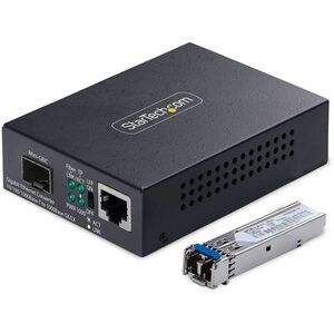 StarTech Gigabit Singlemode (SM) LC Fiber Media Converter, 10/100/1000 Mbps, 40km, RJ45 to LC, Full Metal, TAA Compliant