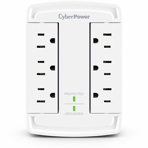 CyberPower CSB6WS Essential 6 Outlet Surge Protector with 1800 J Surge Suppression