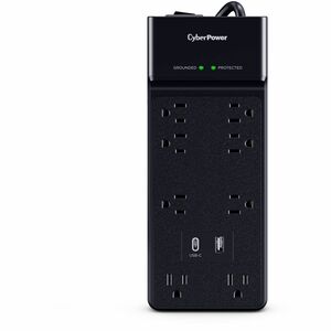 CyberPower CSP806UC18 Home Office 8 Outlet Surge Protector with 2400 J Surge Suppression