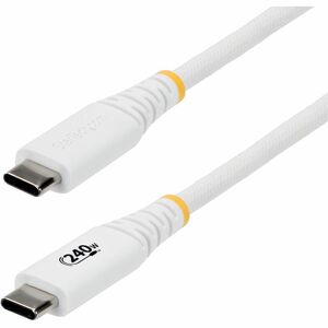 StarTech 10ft 3m USB-C Charging Cable 240W PD EPR Durable and Ultra-Flexible USB-IF Certified Rugged USB-C Charging Cord White S2CEPR10FWUSBCABLE