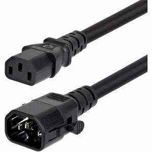 StarTech 6ft 1.8m Heavy Duty Power Extension Cord Locking C14 to C13 PDU Power Cord 15A 250V 14AWG UL Listed TAA C14LC1314G15ABK6FT StarTech+6ft+1.8m+Heavy+Duty+Power+Extension+Cord+Locking+C14+to+C13+PDU+Power+Cord+15A+250V+14AWG+UL+Listed+TAA+C14LC1314G15ABK6FT