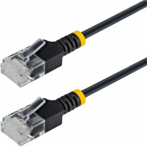 StarTech 1ft Black Ultra Slim CAT6a Ethernet Cable Snagless UTP Bare Copper Wire 34AWG Slim RJ45 Patch Cord