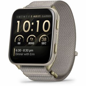 Garmin Venu X1 Soft Gold with Titanium Caseback and French Gray Nylon Band 0100298008