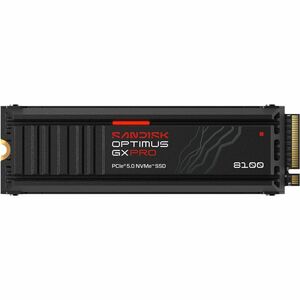SanDisk Optimus GX PRO 8100 SDSP82100TAH-000E0 1 TB Solid State Drive M.2 2280 Internal PCI Express NVMe PCI Express NVMe 5.0 x4 Write Intensive Gaming PC Workstation Desktop PC Device Supported 600 TB TBW 1 SDSP82100TAH000E0