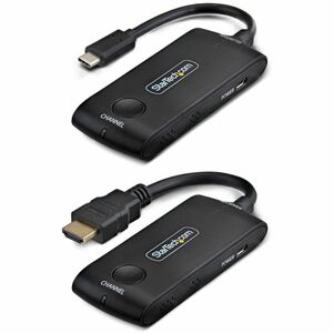 StarTech Wireless USB-C to HDMI Extender for Meeting Rooms 4K 60Hz 65ft Range USB Powered Plug-and-Play Tx and Rx Kit 4KUSBCWIRELESS65FT