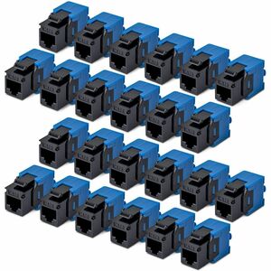 StarTech Cat6 Keystone Jack 24-Pack RJ45 Ethernet Keystone Jacks UTP Cat6 Wall Jack 180-Degree Toolless Black