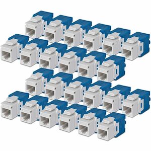 StarTech Cat6 Keystone Jack 24-Pack RJ45 Ethernet Keystone Jacks UTP Cat6 Wall Jack 180-Degree Toolless White