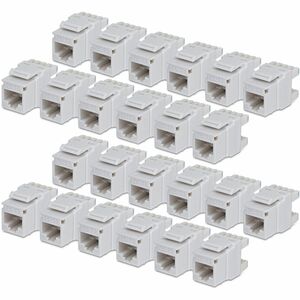 StarTech Cat6 Keystone Jack 24-Pack RJ45 Ethernet Keystone Jacks UTP Cat6 Wall Jack 180-Degree 110 Punch Down White