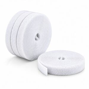 StarTech 4-pack 15ft 4.6m Hook and Loop Roll 0.5in Wide White Cut-to-Size Reusable Cable Ties Fastener Tape Bulk Roll