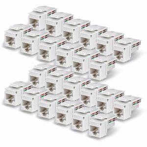 StarTech Cat6 Keystone Jack 24-Pack RJ45 Ethernet Keystone Jacks UTP Cat6 Wall Jack 90-Degree 110 Punch Down White