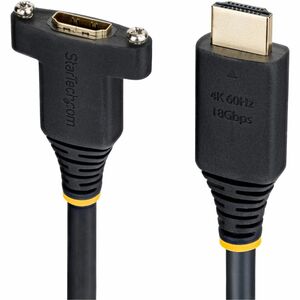 StarTech 6ft 1.8m Panel Mount HDMI Cable High Speed HDMI Panel Mount Extension Cable 4K 60Hz HDMI Male to Female Adapter Cable