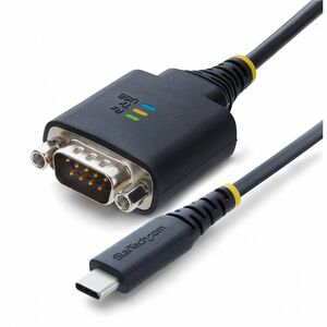 StarTech 1ft 30cm USB-C to Serial Adapter Cable COM Retention FTDI Chipset Type-C to DB9 RS232 Status LEDs DB9 Nuts and Screws 1P1FFCUSBCSERIAL