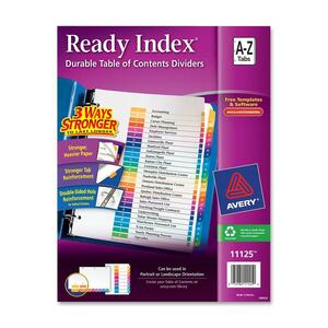Avery Ready Index Table of Contents Ref. Dividers