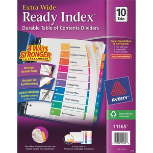 Avery Xtra Wide Multi Table of Cont Index Dividers