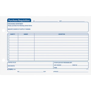 Tops Purchase Requisitions Forms