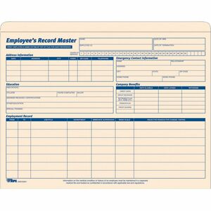 Tops Employee Record Master File Jacket
