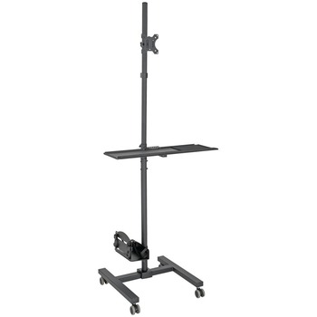 Tripp Lite Mobile Workstation Tv Floor Stand Cart Height Adjustable 17 32in Up To 32 Screen Support 17 64 Lb Load Capacity 70 1 Height X 25 7 Width X 21 Depth Floor