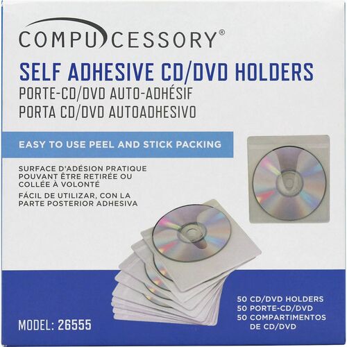 Compucessory Self-Adhesive Poly CD/DVD Holders | by Plexsupply