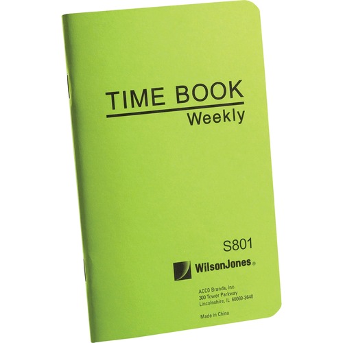 Time book, pocket size, weekly/1 page, 6-3/4"x4-1/8", white, sold as 1 each