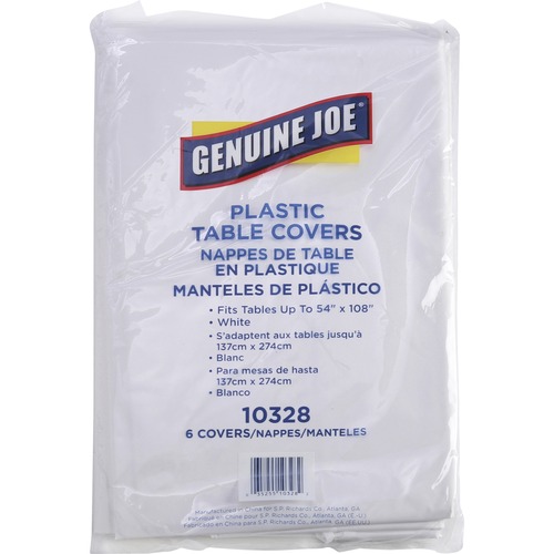 Genuine Joe Plastic Rectangular Table Covers | by Plexsupply