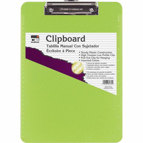 Charles Leonard Rubber Grip Plastic Clipboard | by Plexsupply