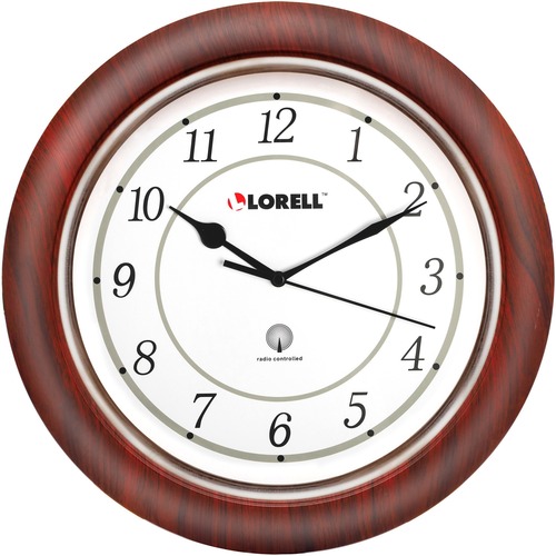 Lorell 13-1/4" Round Wood Wall Clock | by Plexsupply