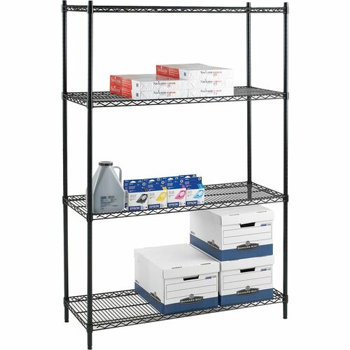 Lorell Industrial Black 36"x24" Wire Shelving | by Plexsupply
