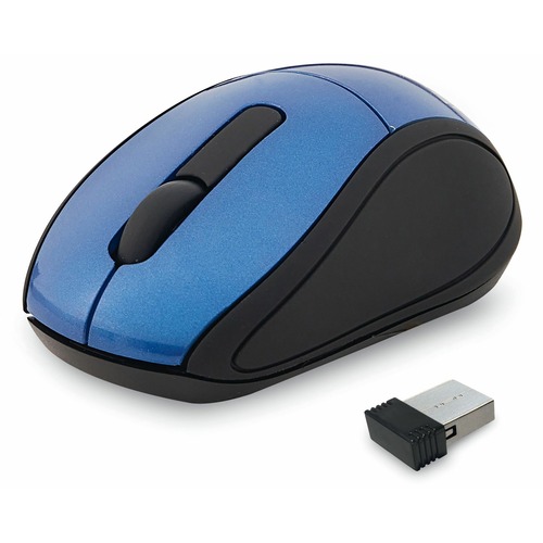 Wireless mini travel mouse, 2"x3"x1-1/4", blue, sold as 1 each