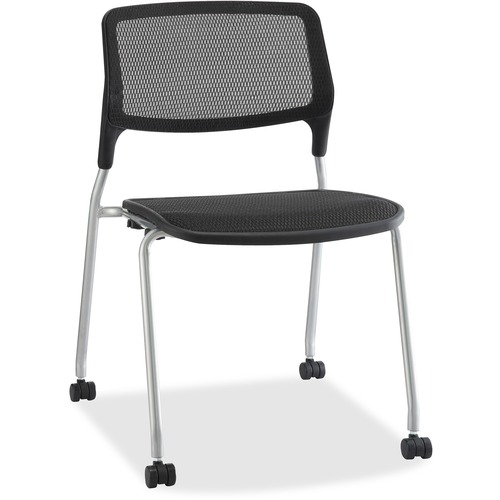 Lorell Mesh Seat Armless Stackable Guest Chairs | by Plexsupply