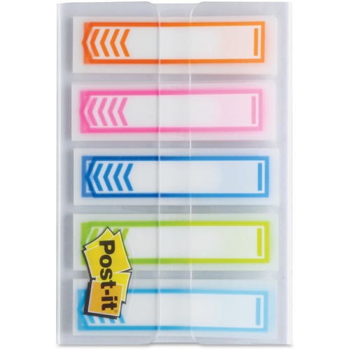 Postit® Writeon 1/2" Arrow Flags, 5 Assorted Colors, 100/PK WB Mason
