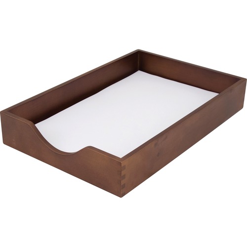Carver Walnut Finish Solid Wood Desk Trays | by Plexsupply
