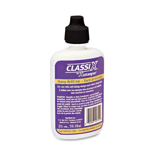 Refill ink, for classix pre-inked stamps, 2 oz bottle, black, sold as 1 each