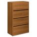 HON 10516MM Lateral File, 4-Drawer, 36-7/8'' x 20'' x 59-1/8'', Medium Oak, HON10516MM, HON 10516MM