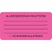 Tabbies Allergy/Drug Reaction Label