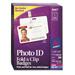 Avery Dennison Fold and Clip Photo ID Badge