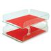 Deflect-o Glasstique Desk Tray Set